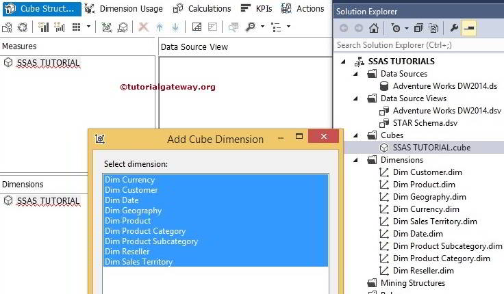 Create Cube Dimension In SSAS
