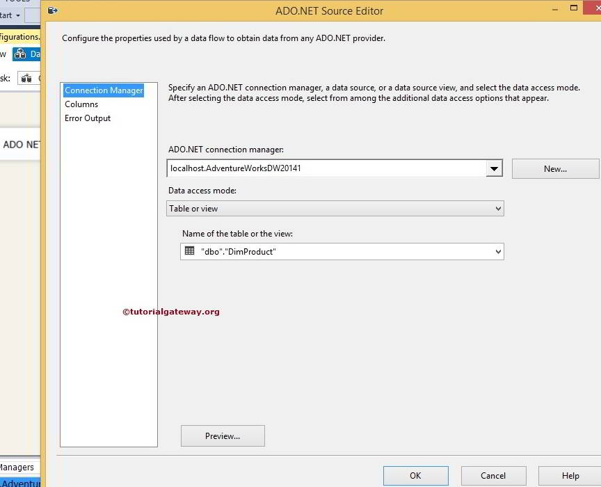 ADO.NET Source in SSIS 7