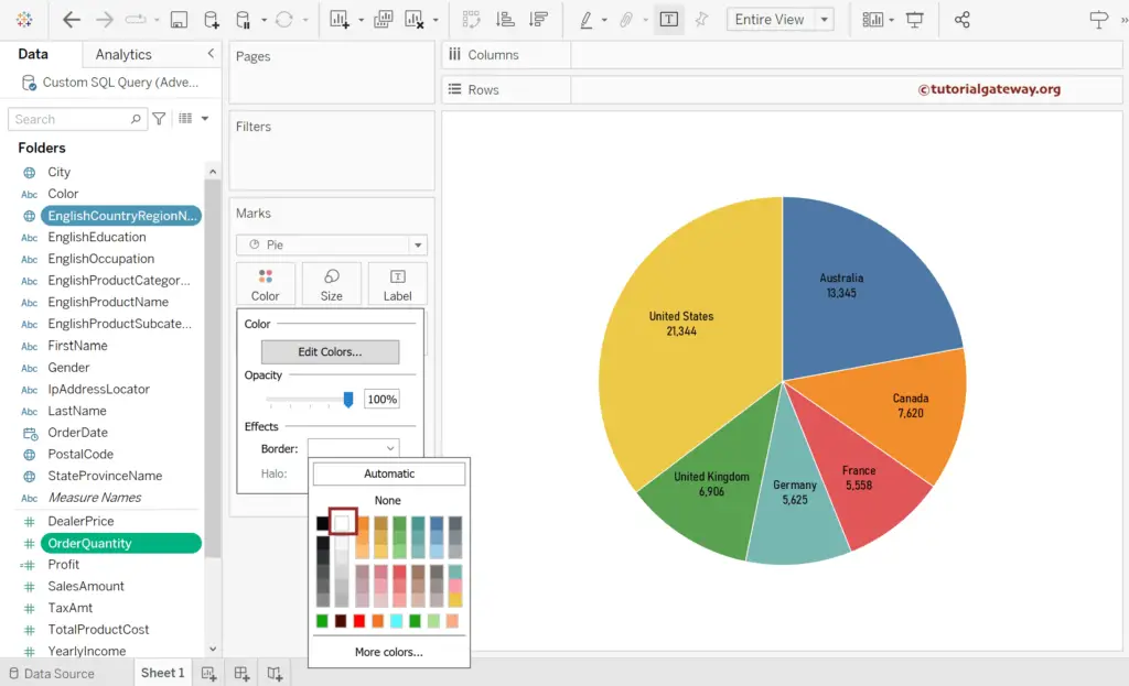 Add Borders to a Tableau Pie Chart 4