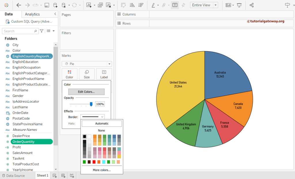 Add Borders to a Tableau Pie Chart 5