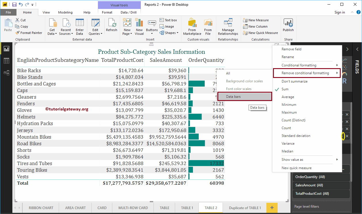 Add Data Bars to Table in Power BI 6