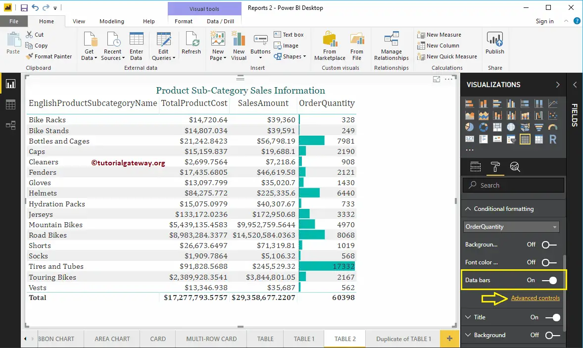 Add Data Bars to Table in Power BI 9