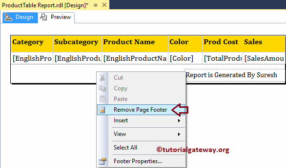 Remove Page Footers in a SSRS Report 16