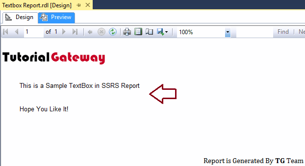 Add TextBox to Report preview