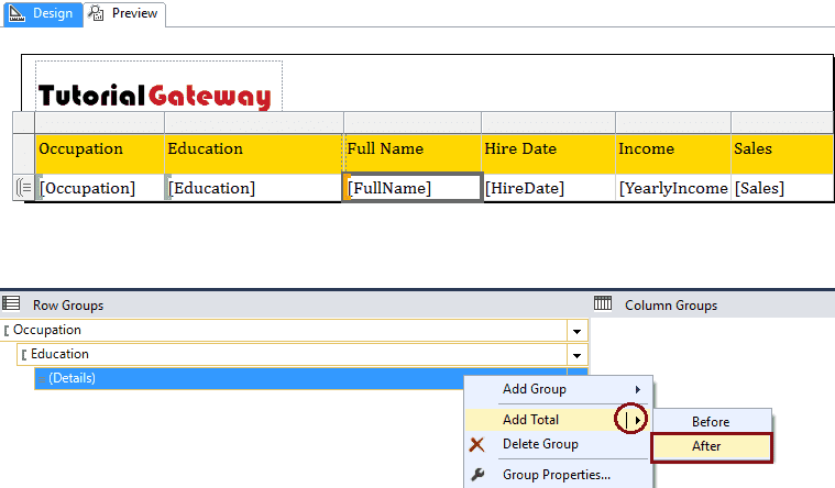 Add Total and SubTotal to SSRS Report 4