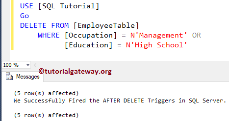 After DELETE Triggers in SQL Server 8