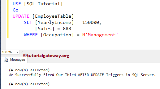 After UPDATE Triggers in SQL Server 11