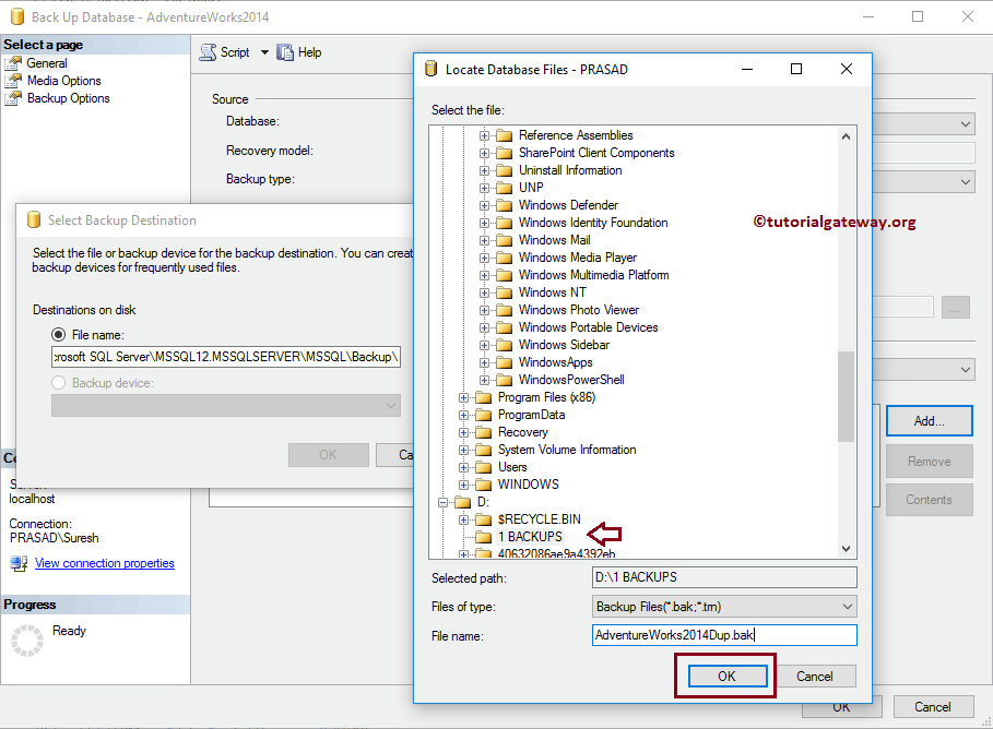 Navigate the File System to Choose the location 11