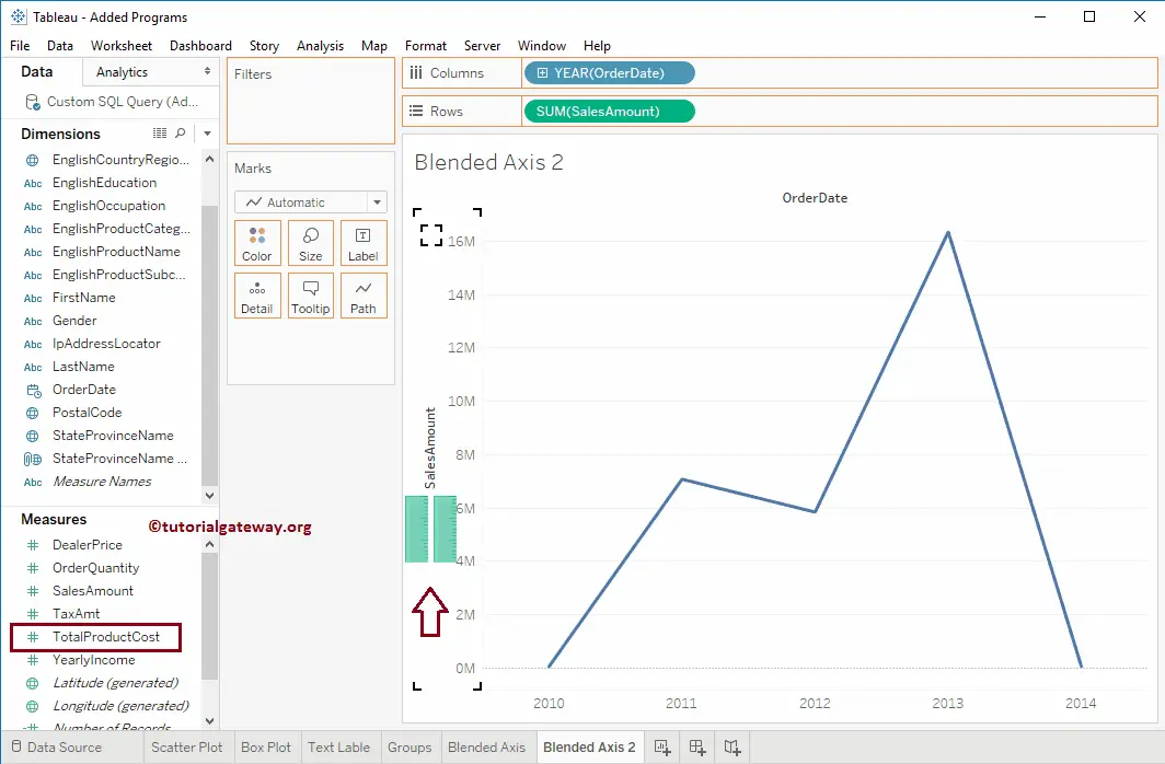 Blended Axis in Tableau 5