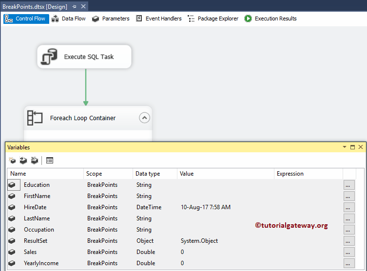 Breakpoints in SSIS 2