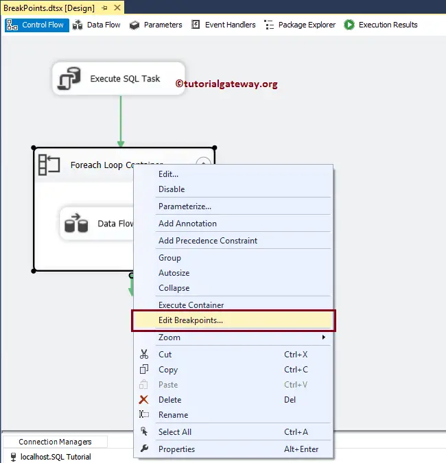 Breakpoints in SSIS 3