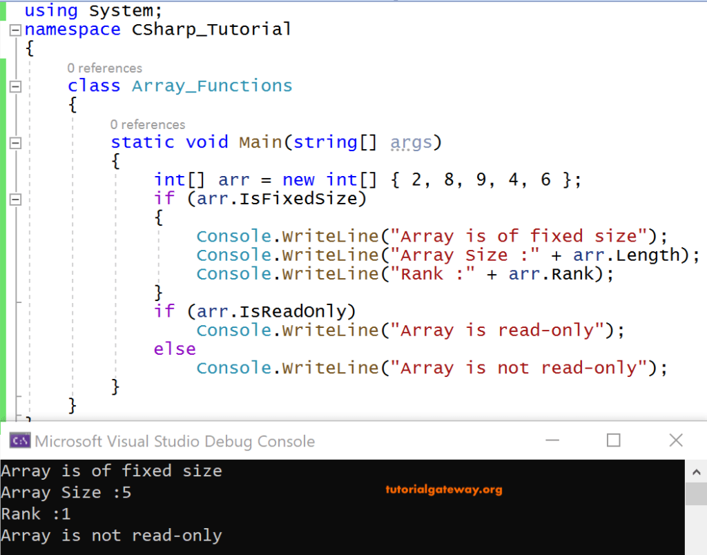 C# Array Functions 1