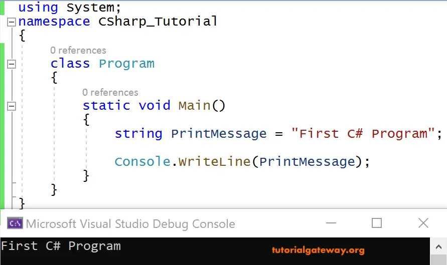 C# Basic Example Program 1