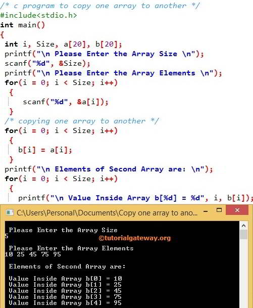Copy an Array to Another