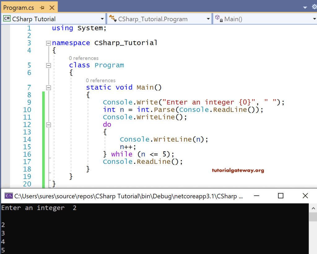 C# Do While Loop 1