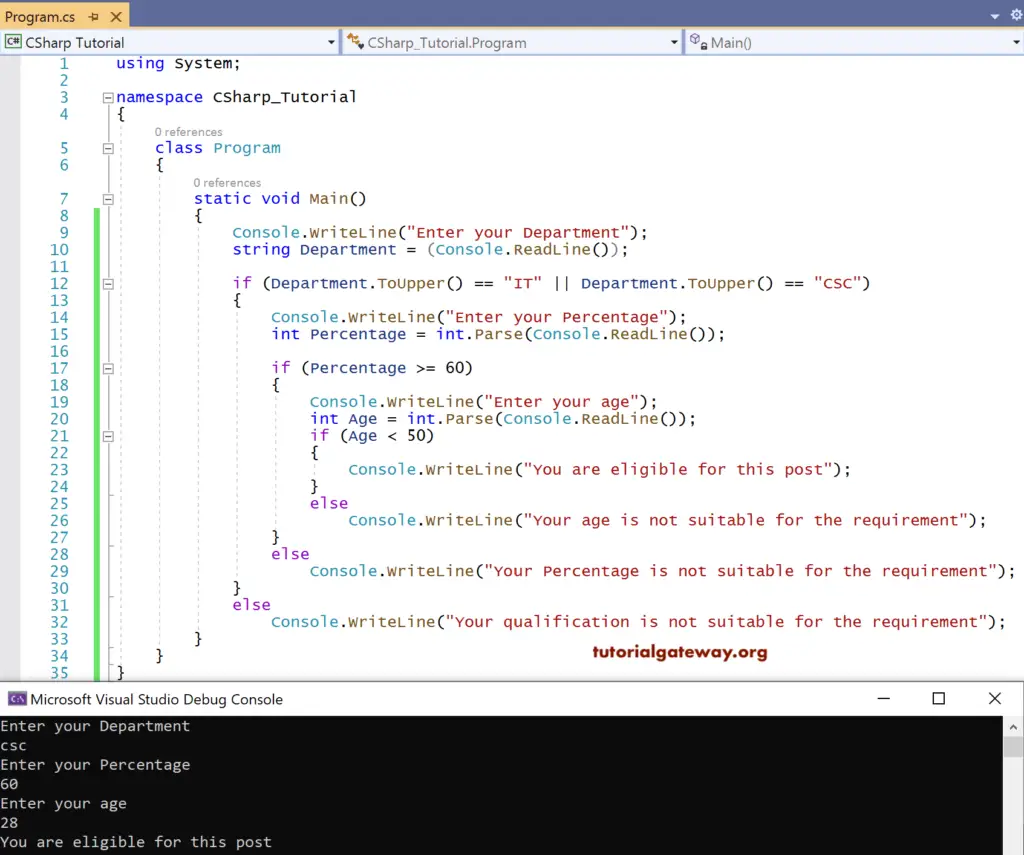 C# Nested If Statement 2