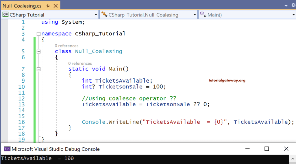 C# Null Coalescing Operator 2