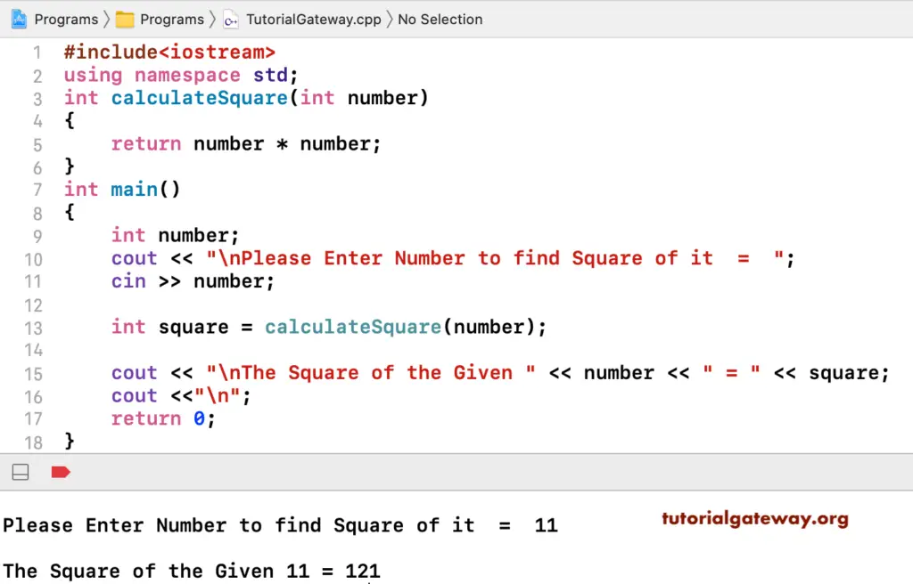 cpp Program to Calculate Square of a Number 2
