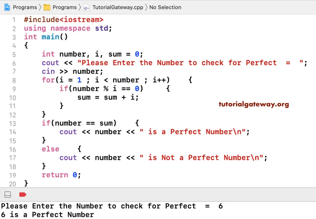 C++ Program to Check Perfect Number 1