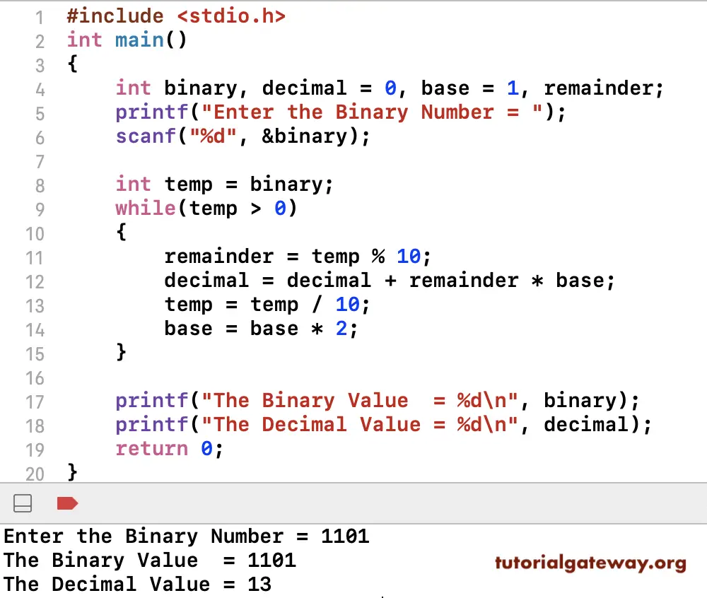 C Program to Convert Binary To Decimal 1