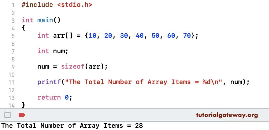 C Program to Find the Array Length