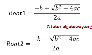 Java Program to find Roots of a Quadratic Equation 3