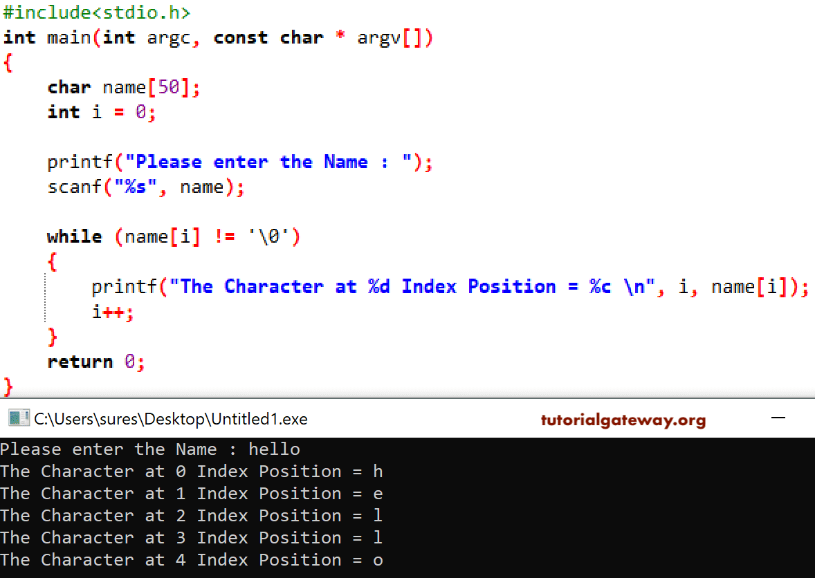 string assign in c