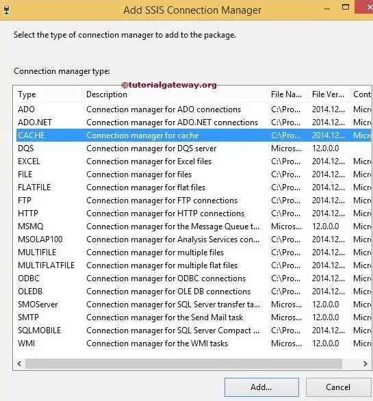 Cache Connection Manager in SSIS 3
