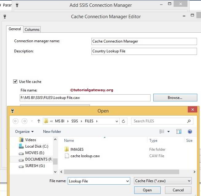Cache Connection Manager in SSIS 6