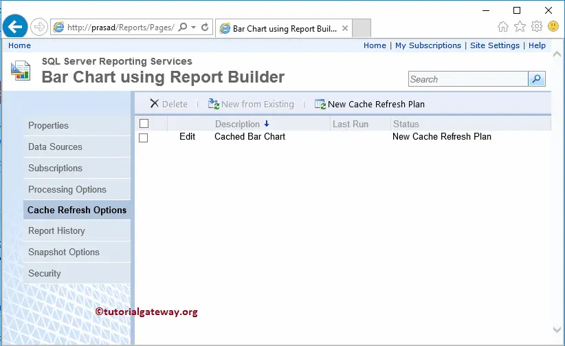 List of Cached Reports in SSRS