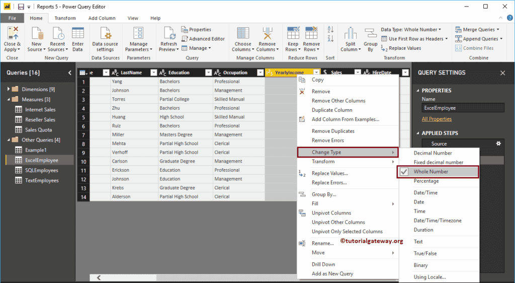 Change Data Types of a Column in Power BI 11