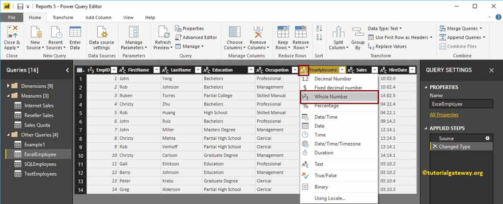 Change Data Types of a Column in Power BI 4