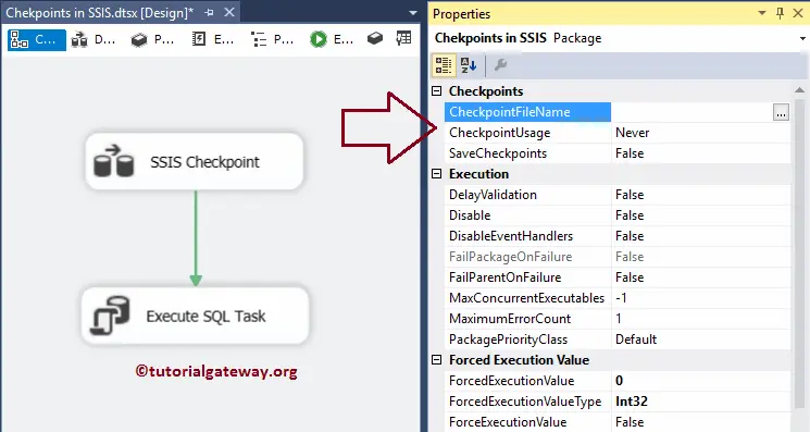 Checkpoints in SSIS Example 12