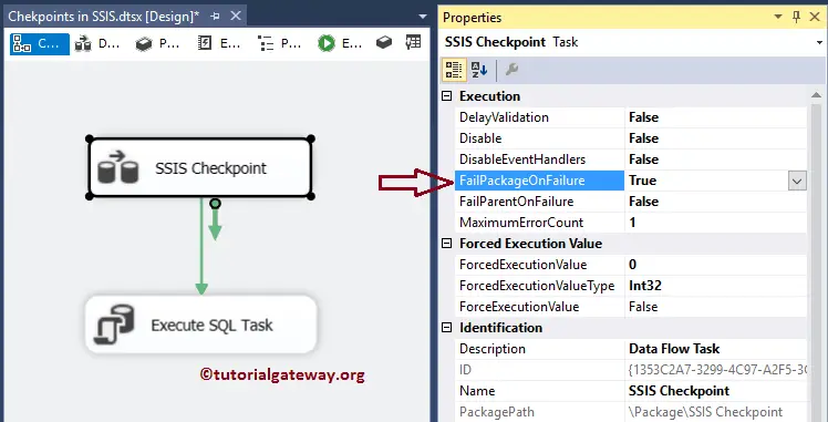 Checkpoints in SSIS Example 16