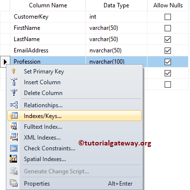Create Clustered Index in SQL Server