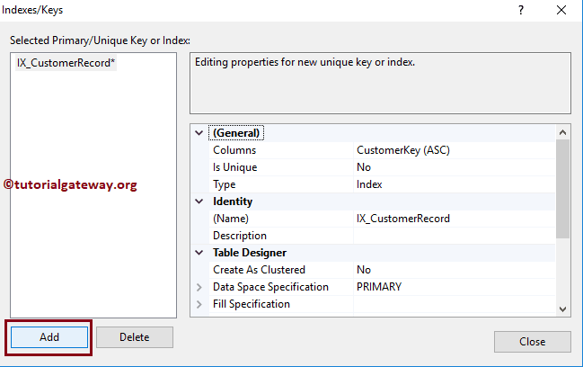 Create Clustered Index in SQL Server