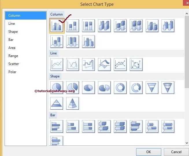 Select Column Chart Type 1