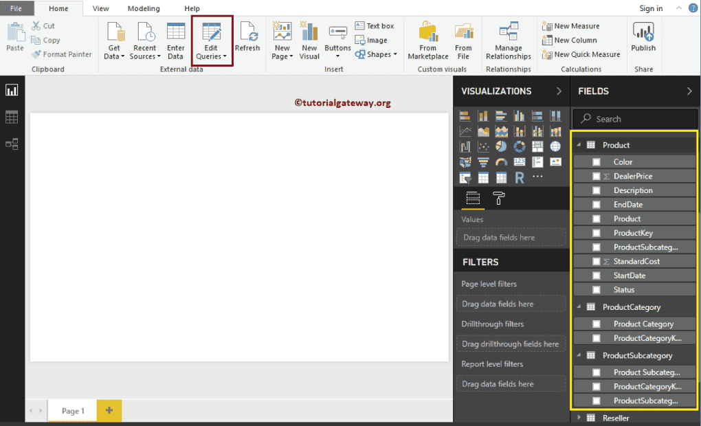 Click Edit Queries option under Home Tab 1