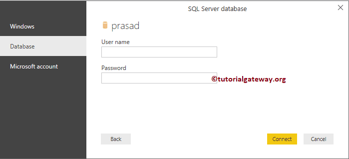 Select the Database to Connect 8