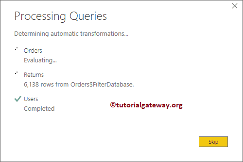 Wait until Processing queries complete 6