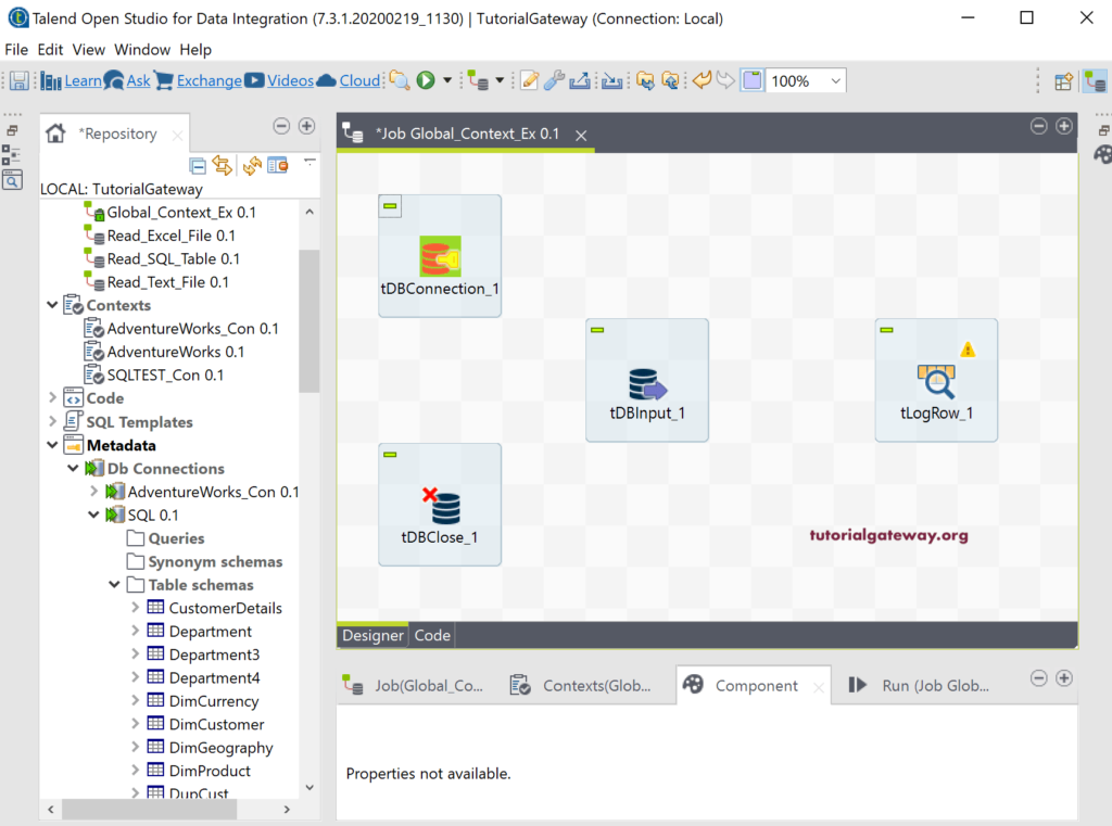 Connect Talend to DB using Context Group 6