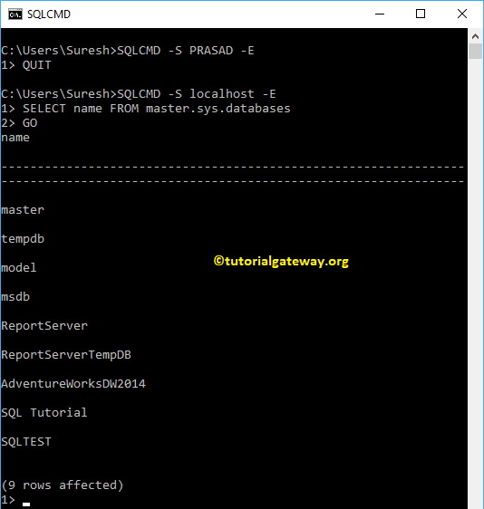 Connect to SQL Server using sqlcmd utility 6