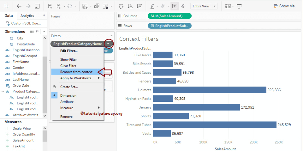 Remove Tableau Context Filters