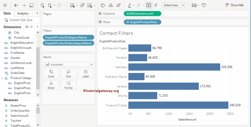 Report without Tableau Context Filters