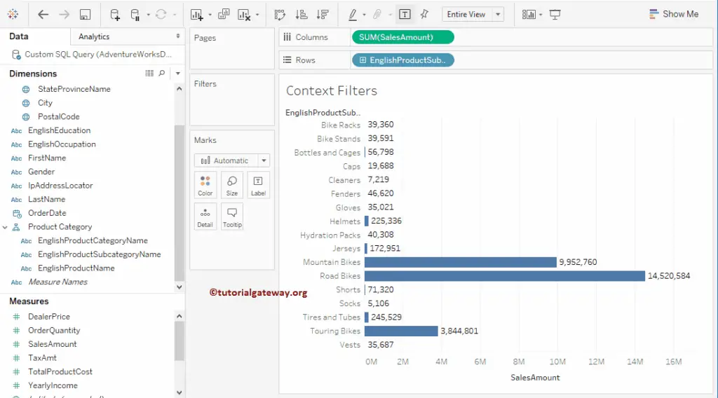 Tableau Context Filters in Bar Chart 2