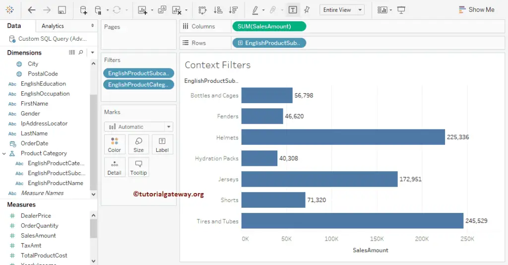 Context Filters in Tableau 7