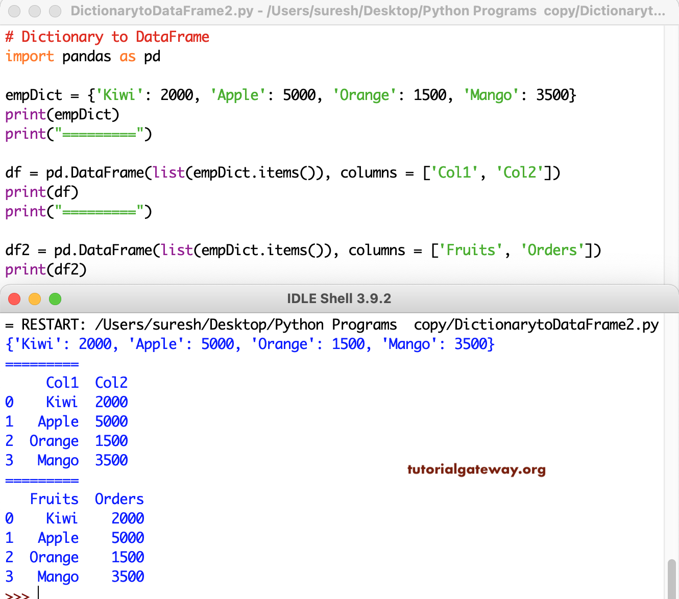 Convert Python Dictionary to Pandas DataFrame 2