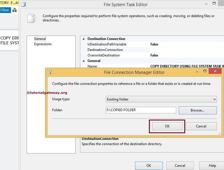 Copy Directory Using File System Task in SSIS 9