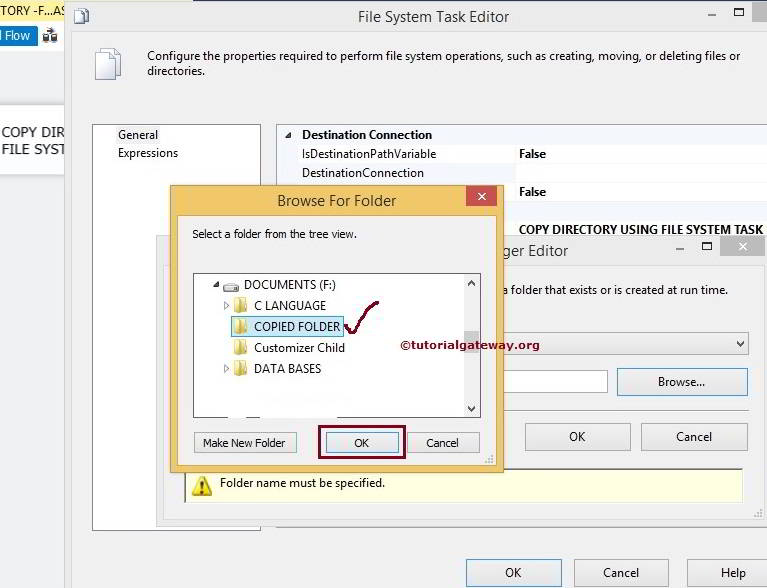 Copy Directory Using File System Task in SSIS 8