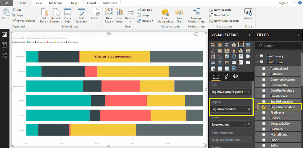 Create 100% Stacked Bar Chart in Power BI 8